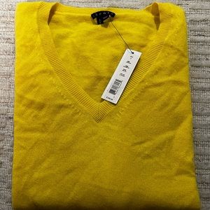Yellow THEORY v neck sweater